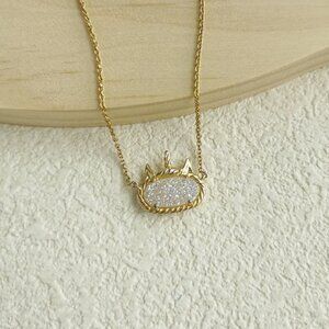 Kendra Scott Elisa Unicorn Iridescent Drusy Short Necklace in Gold